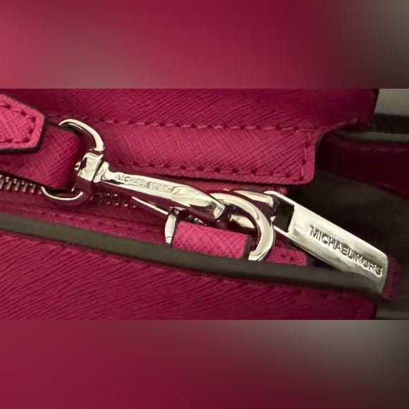 MICHAEL KORS Selma Medium Saffiano Leather Crossbody, Color: Pink Fuschia - Picture 6 of 10
